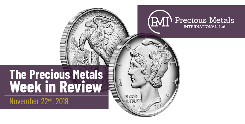 The Precious Metals Week in Review - November 22nd, 2019.