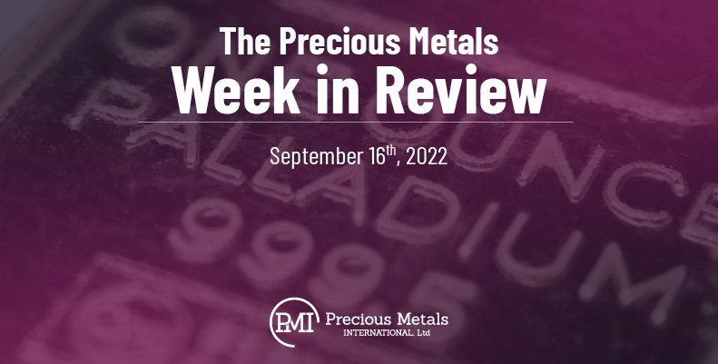 The Precious Metals Week in Review – September 16th, 2022