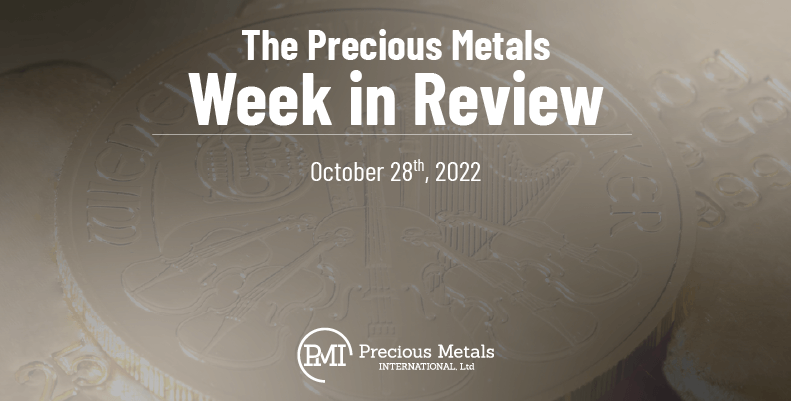 The Precious Metals Week in Review – October 28th, 2022