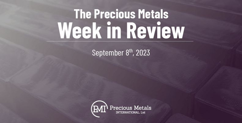 The Precious Metals Week in Review – September 8th, 2023.