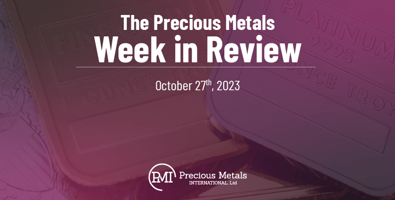 The Precious Metals Week in Review – October 27th, 2023.