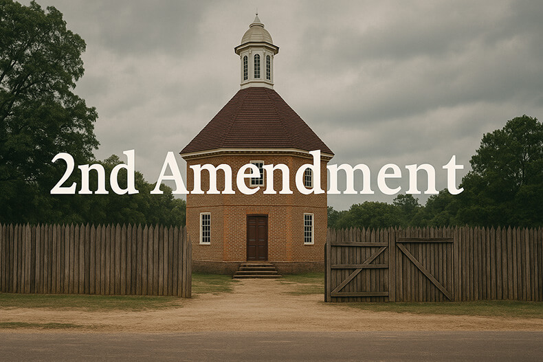 The Magazine at Colonial Williamsburg, a historical armory tied to the origins of the Second Amendment.